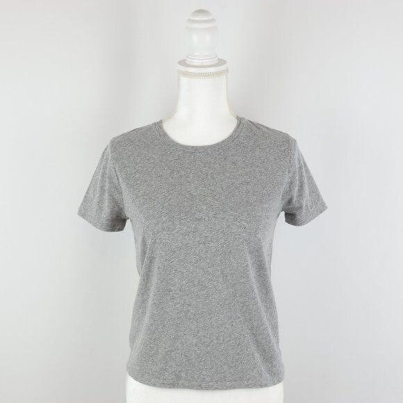 Madewell Women's Small Gray Jersey Crewneck Tie Hem Short Sleeve Tee - Picture 1 of 7